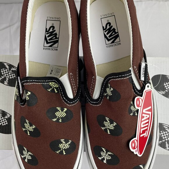 Vans Vault Og Classic Slip-O Wacko Maria, Brown/Records-VN0A45JK595 Men’s US 6.5 - Picture 1 of 10